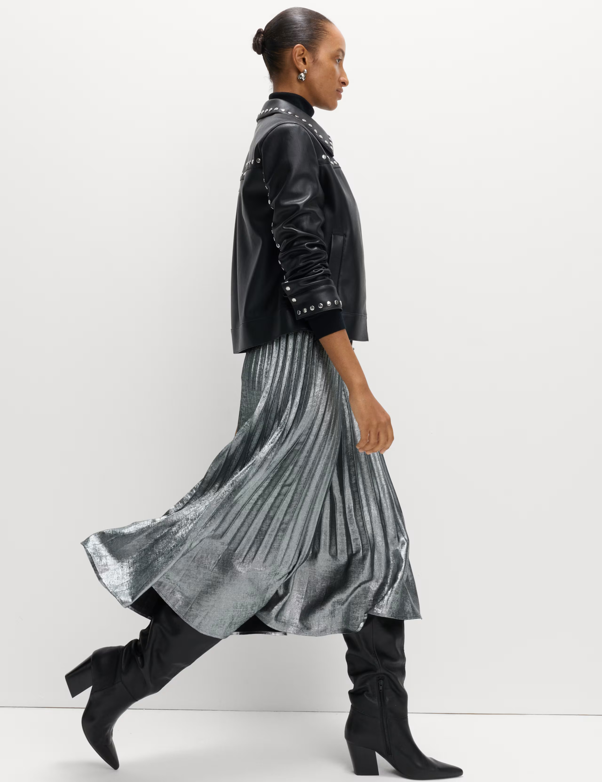 Metallic Pleated Midi Skirt | Marks & Spencer (UK)