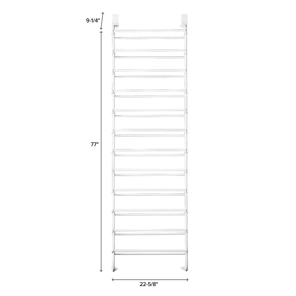 White 12-Tier Over the Door Shoe Rack | The Container Store
