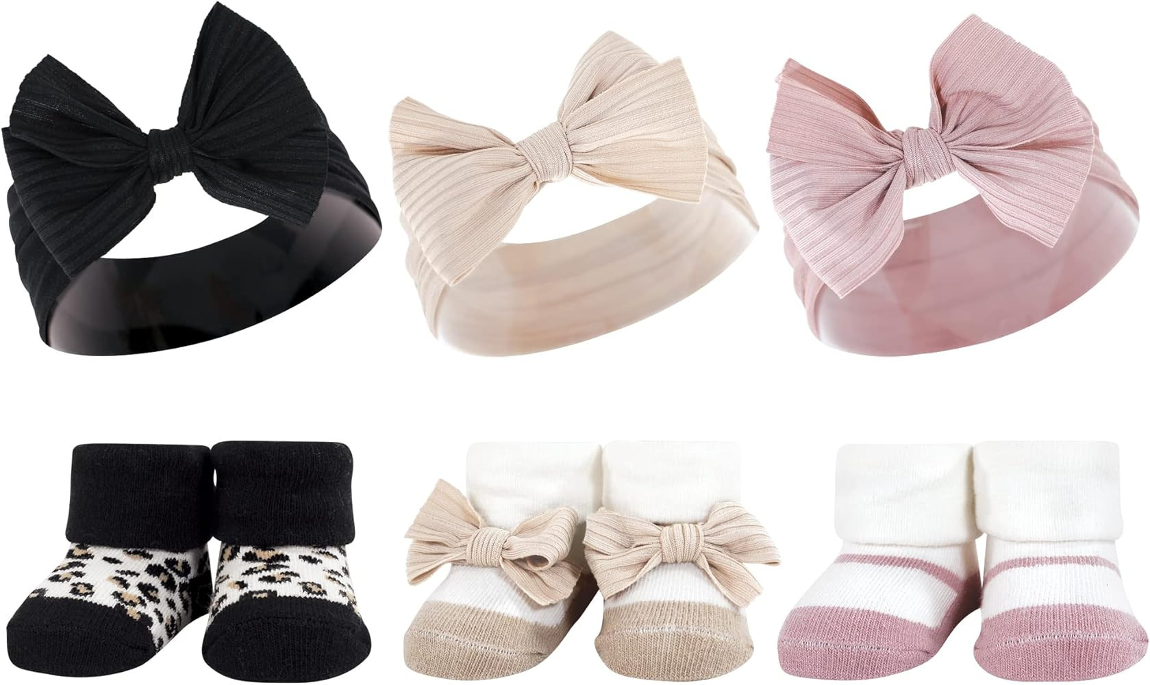 Hudson Baby Girl's Headband and Socks Giftset | Amazon (US)