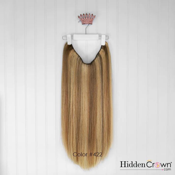 Halo® Extension | Honey Bronde Mix with Highlights and Medium Lowlight - Hidden Crown Hair Exten... | Hidden Crown Hair
