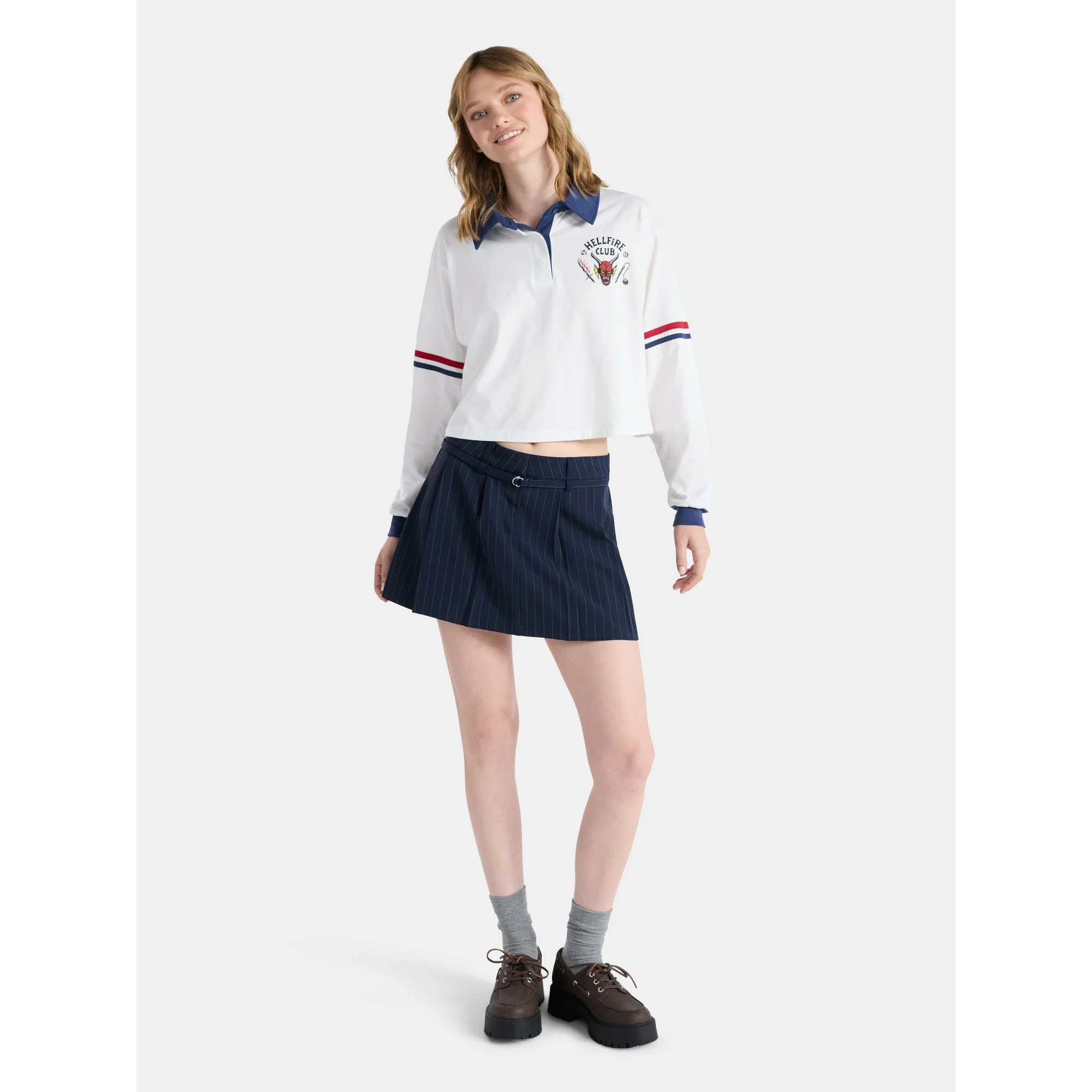 Netflix Stranger Things Cotton Rugby Graphic Polo from No Boundaries, Women’s and Women’s Plu... | Walmart (US)