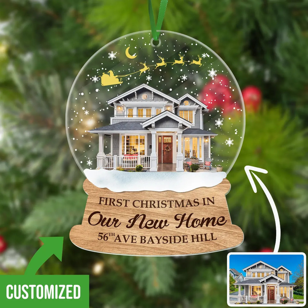 Custom House Photo Ornament, New House Ornaments, Family Ornament, Christmas Decor, New Home Orna... | Etsy (US)