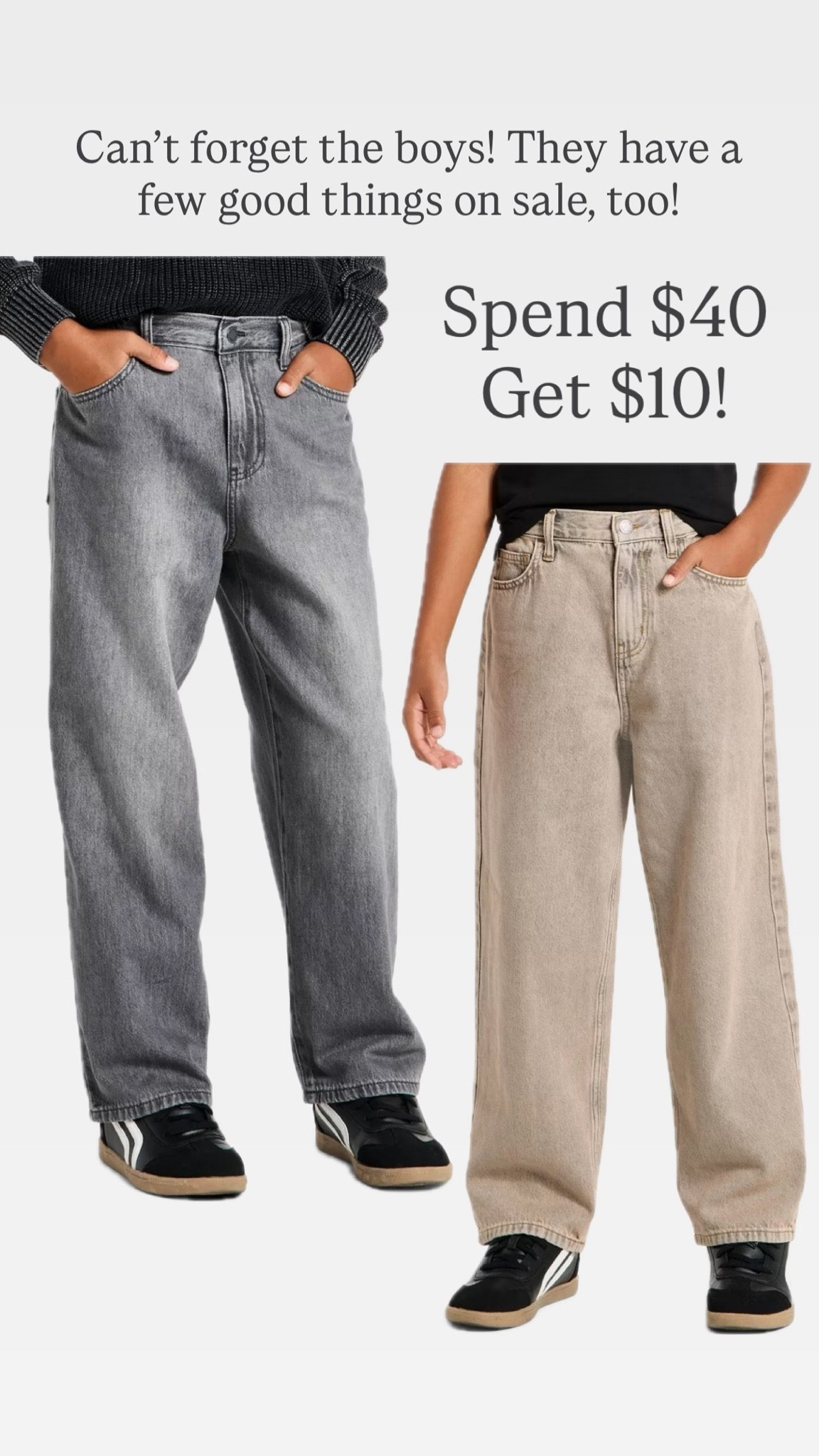 Boys deserve a good sale, too! Shop basics for boys & save! Spend $40, get $10 back!

#LTKdayinmylife #LTKmomlife #LTKgrwm