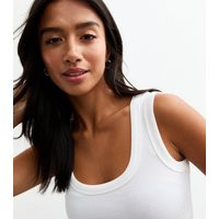 Women's Petite White Scoop Neck Ribbed Jersey Vest New Look | New Look (UK)