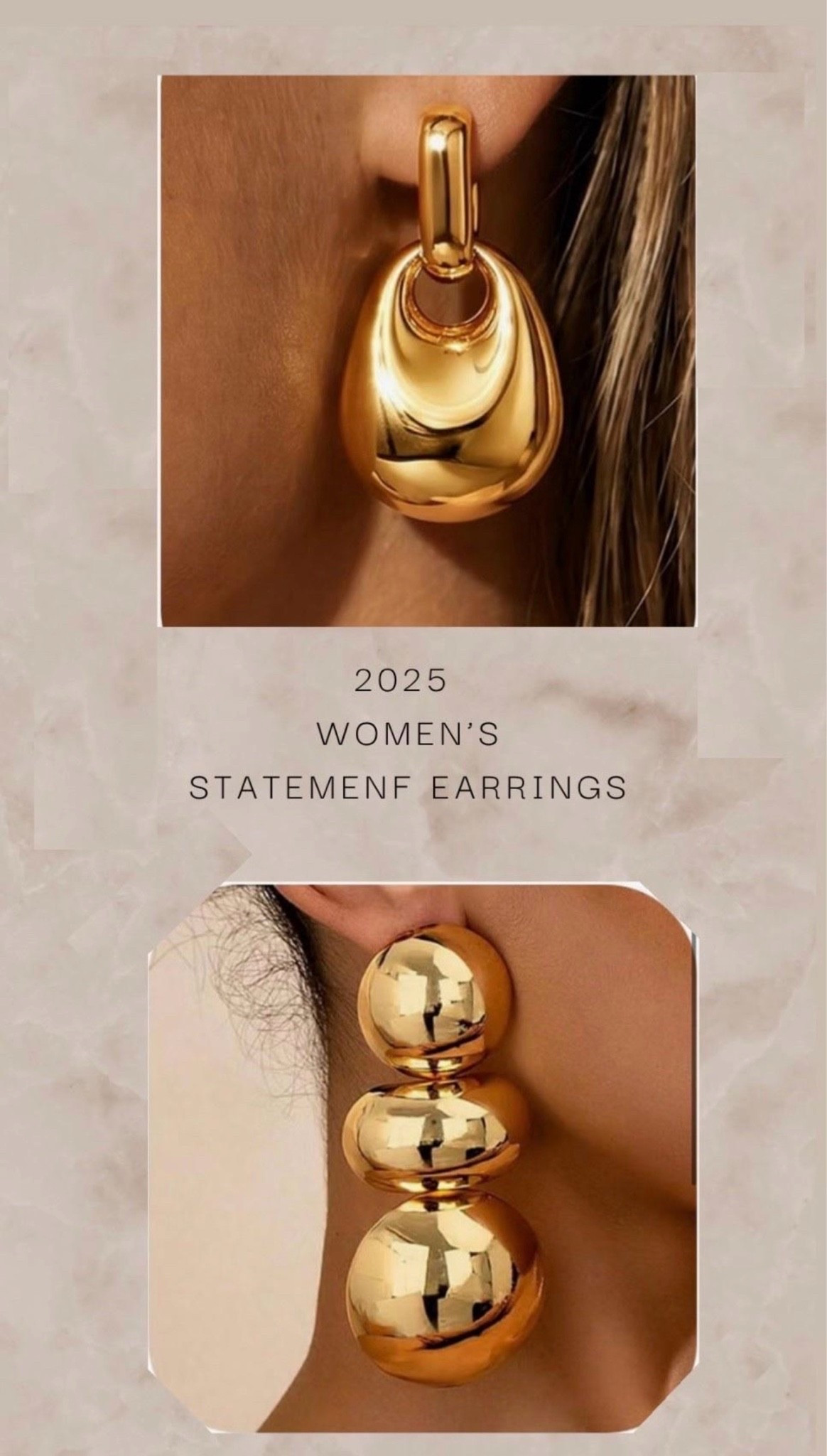 Gold statement earrings 
Amazon jewelry