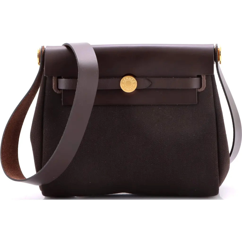 Pre-Owned Hermes Herbag Zip Toile and Leather 20 in Ebene at Nordstrom, Size X-Small | Nordstrom