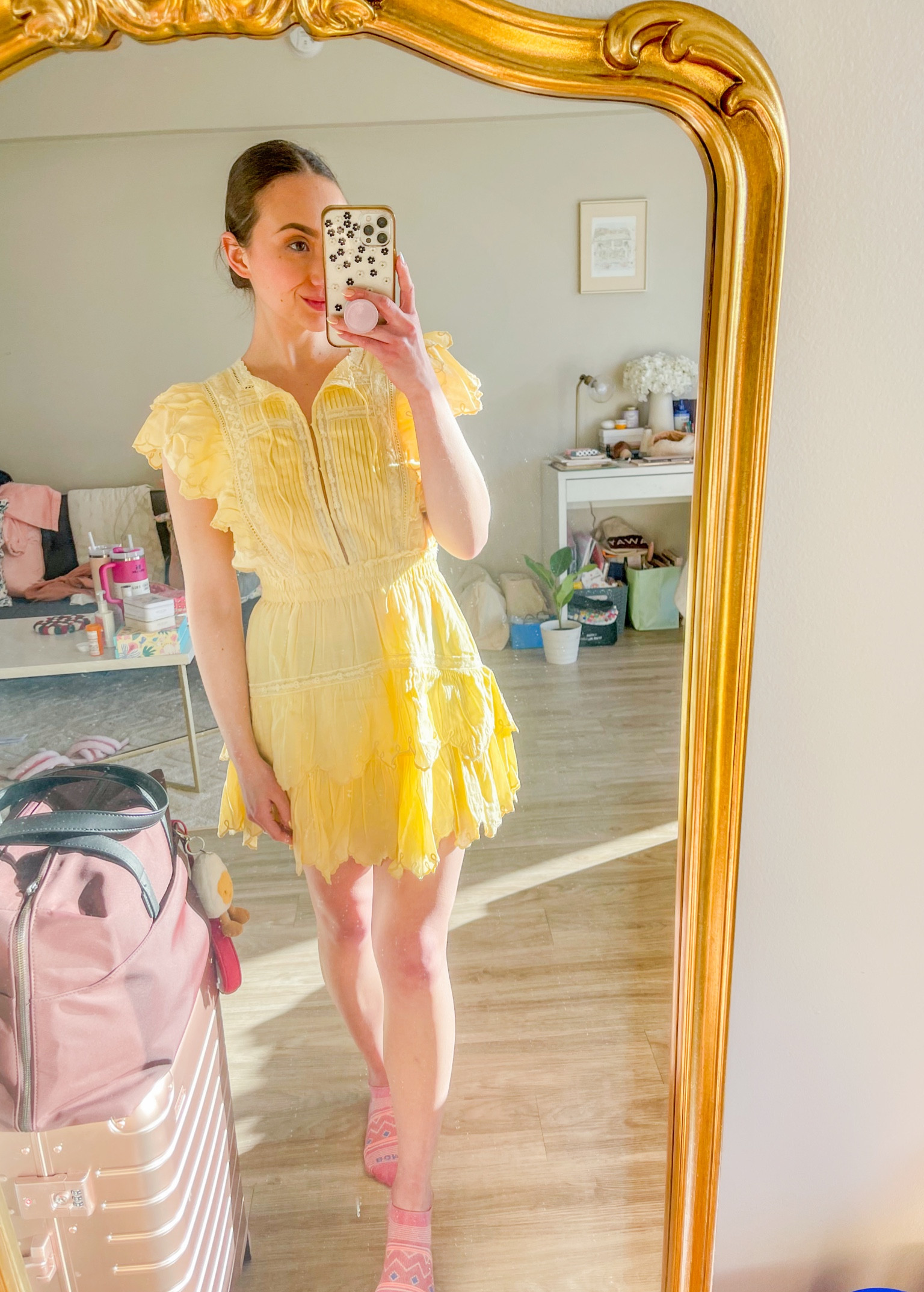 Perfect little summer dress on sale now! 

This bright ruffle yellow dress is perfect for the warmer weathers and can be worn to brunch, a day at the park and more! It does run a bit on the smaller/shorter side if you’re between sizes definitely size up. I ended up pairing the dress with white sneakers but can easily be dressed up for brunch ready outfit with some heels and jewelry ! Currently it is 30% off but hurry sizes are running out fast! 

#LTKsalealert #LTKstyletip #LTKSeasonal