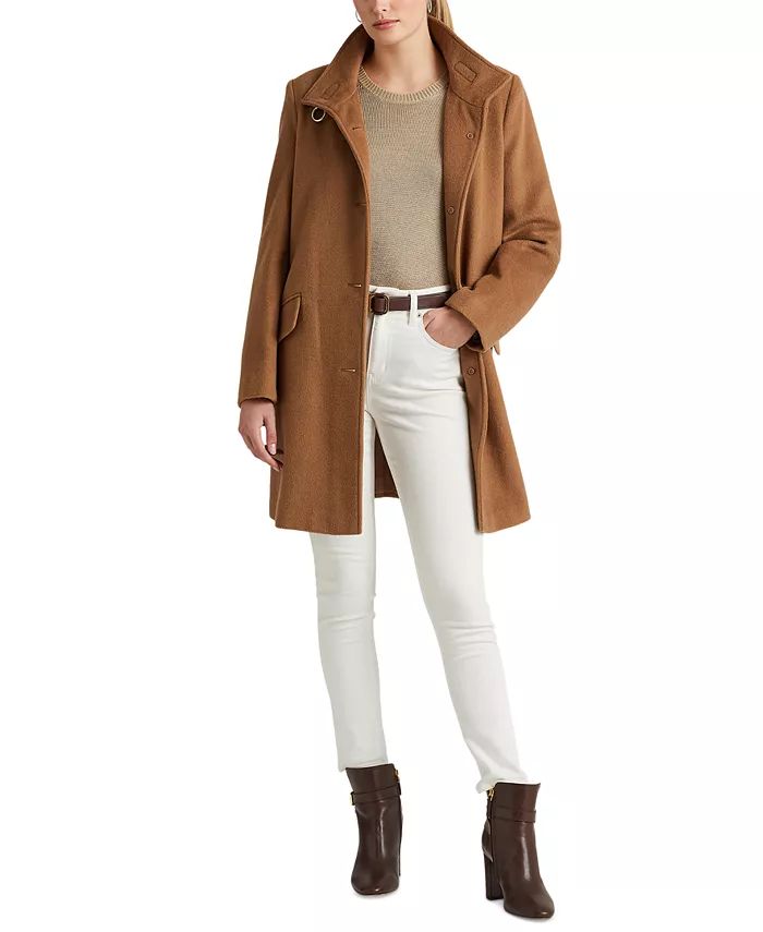 Lauren Ralph Lauren Women's Buckle-Collar Coat, Created for Macy's & Reviews - Coats & Jackets - ... | Macys (US)