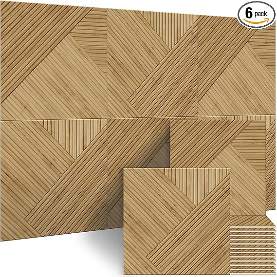 BUBOS 6 Pack Acoustic Wall Panels - High-Density Polyester Sound Absorbing Panels, Decorative Woo... | Amazon (US)