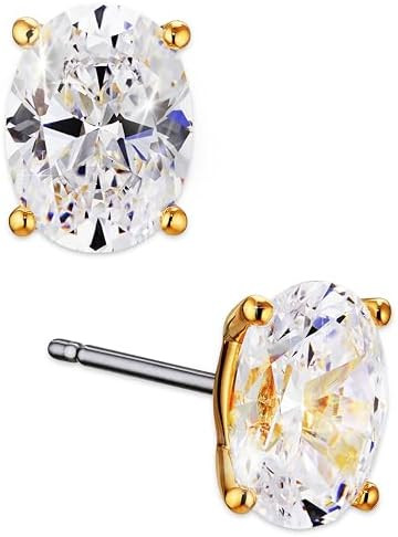 Nadri Oval Stud Earrings - Cubic Zirconia Earrings for Women, Bridesmaid Gifts for Wedding Day, H... | Amazon (US)