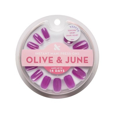 Olive & June Press-On Fake Nails - S Squoval - Grape Velvet - 42ct | Target