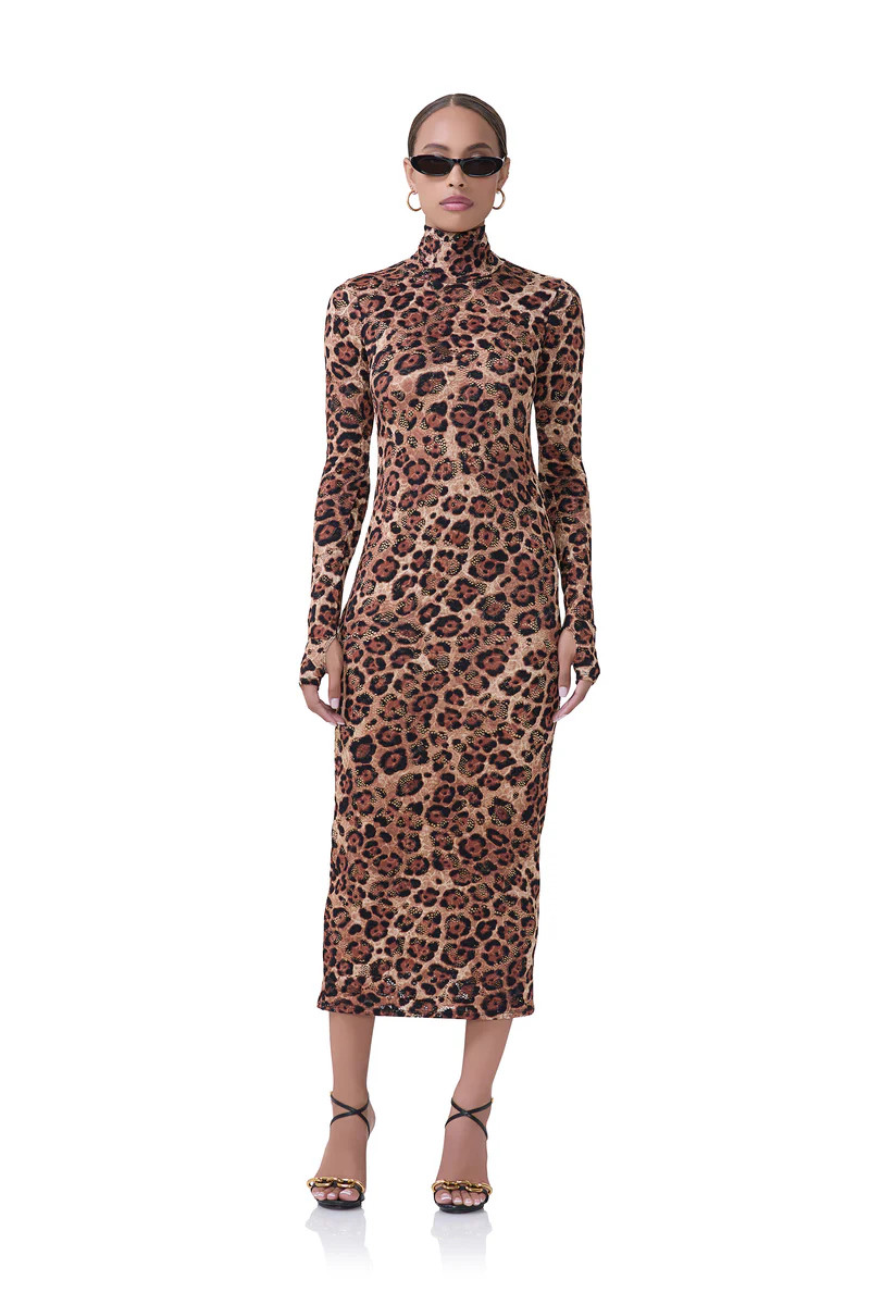 Shailene Crochet Lace Dress - Cocoa Leopard | ShopAFRM