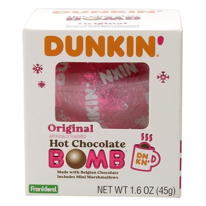 Dunkin' Original Hot Chocolate Bomb, Melting Belgian Milk Chocolate Ball Filled with Mini Marshma... | Amazon (US)