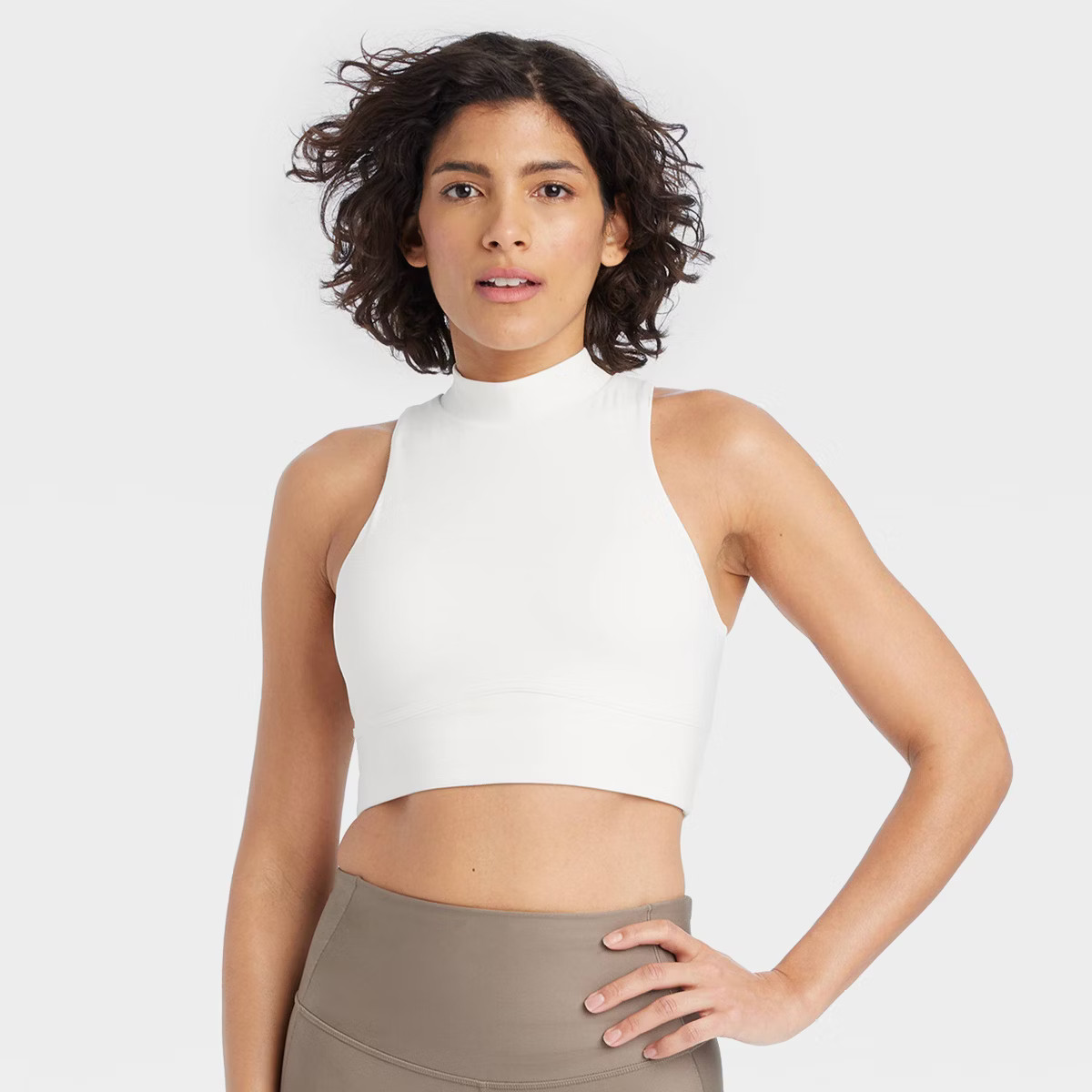 Women's Light Support High-Neck Crop Sports Bra - All In Motion™ | Target