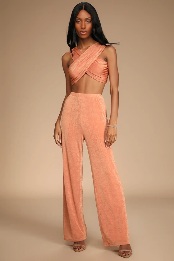 Make You Do a Double Take Copper High-Waisted Wide-Leg Pants | Lulus (US)