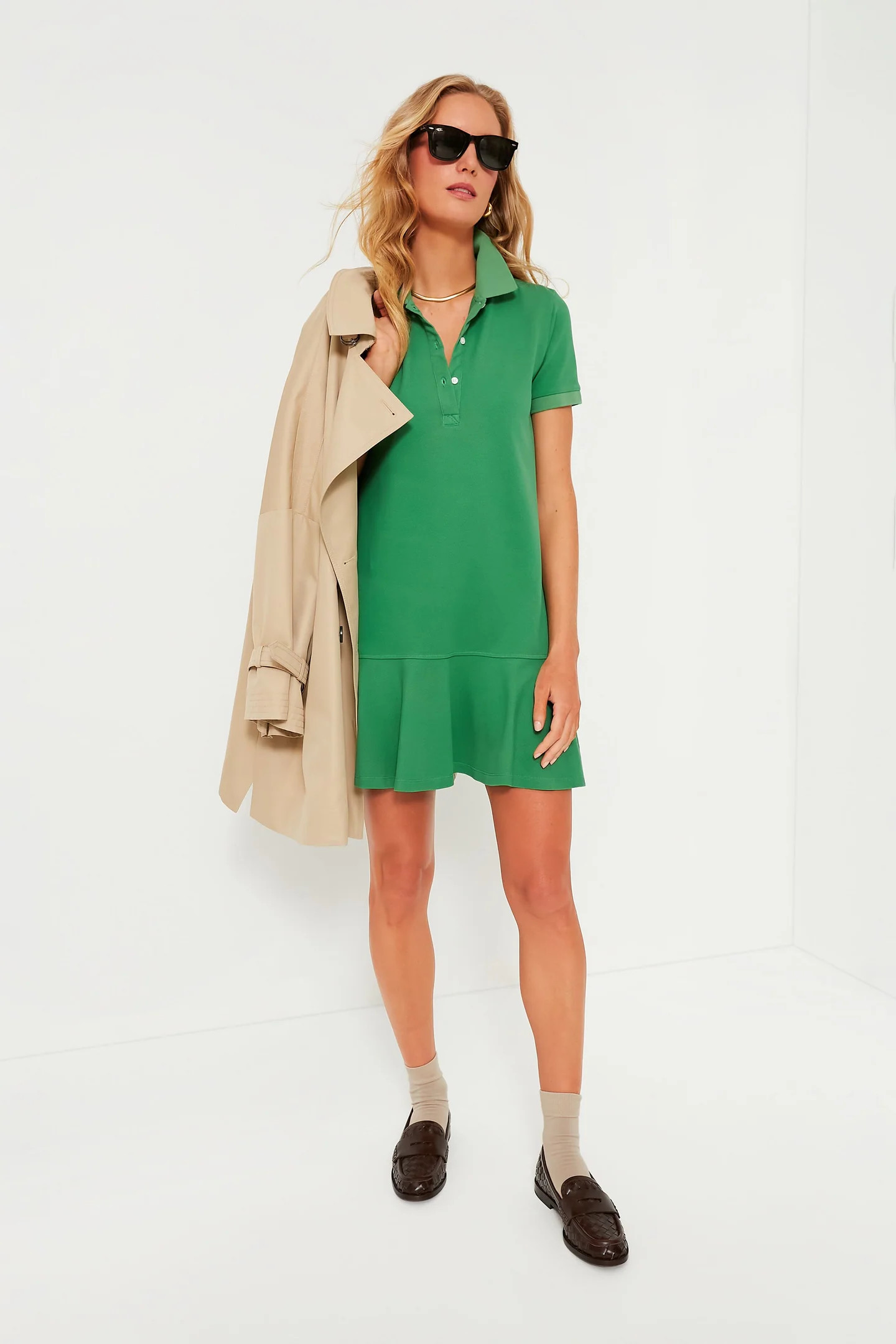 Green Pique May Polo Dress | Tuckernuck (US)