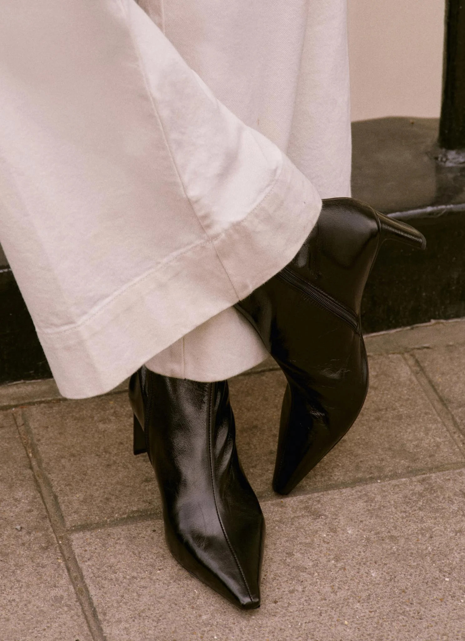 Macy Black Mid Heel Ankle Boots | Mint Velvet