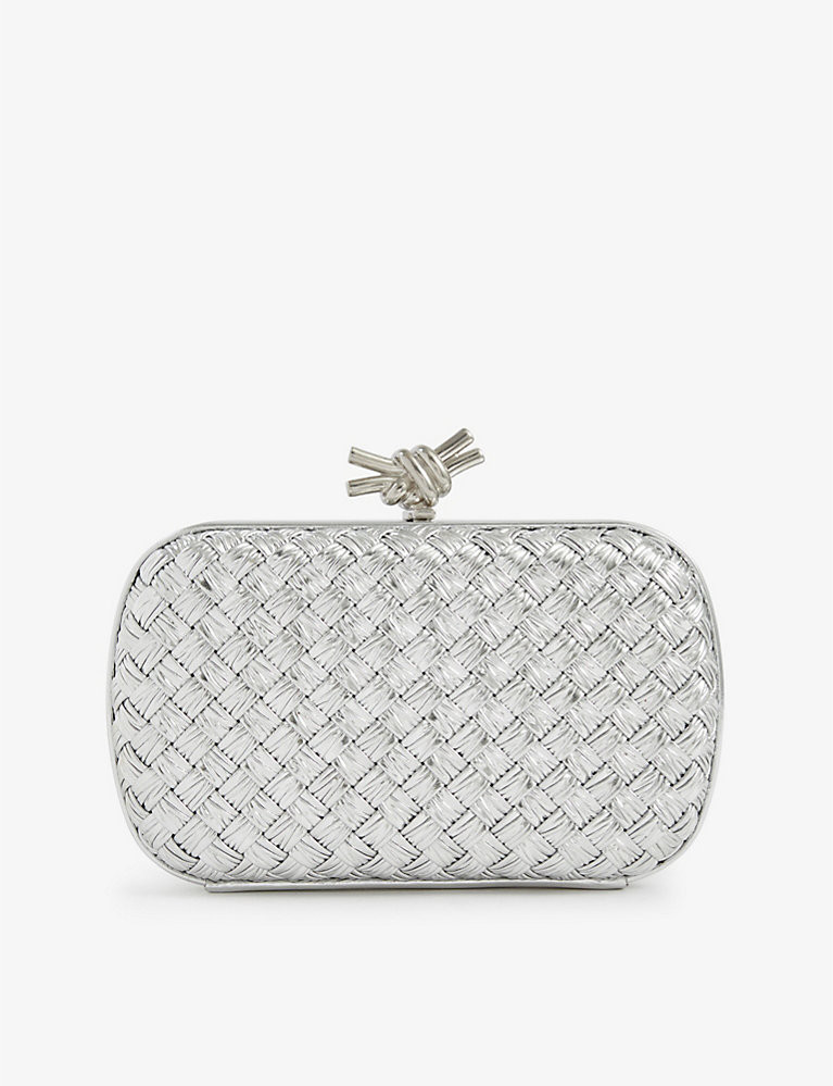 BOTTEGA VENETA Knot intrecciato-woven leather clutch bag | Selfridges