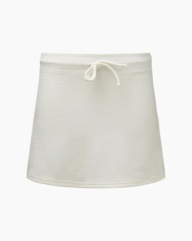 Onia Waffle Mini Swim Skirt - Off White - White - M | Verishop