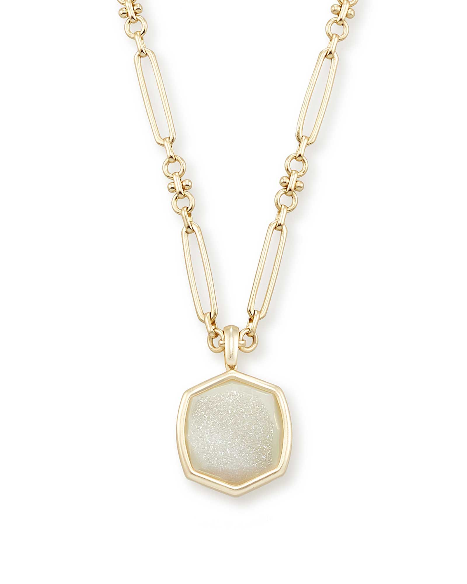 Davis Gold Pendant Necklace in Iridescent Drusy | Kendra Scott
