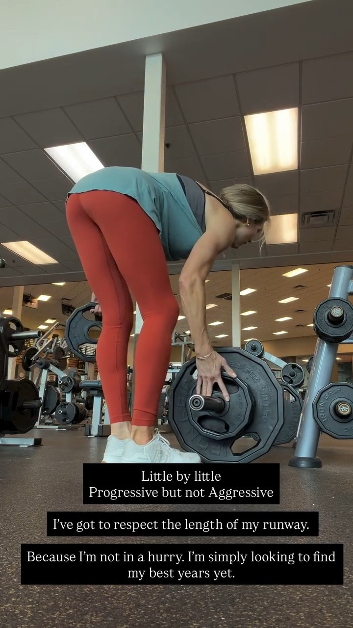 Little by little
Progressive but not Aggressive

I’ve got to respect the length of my runway. 

Because I’m not in a hurry. I’m simply looking to find my best years yet.

#LTKActive #LTKselfcare #LTKfitnessgoals