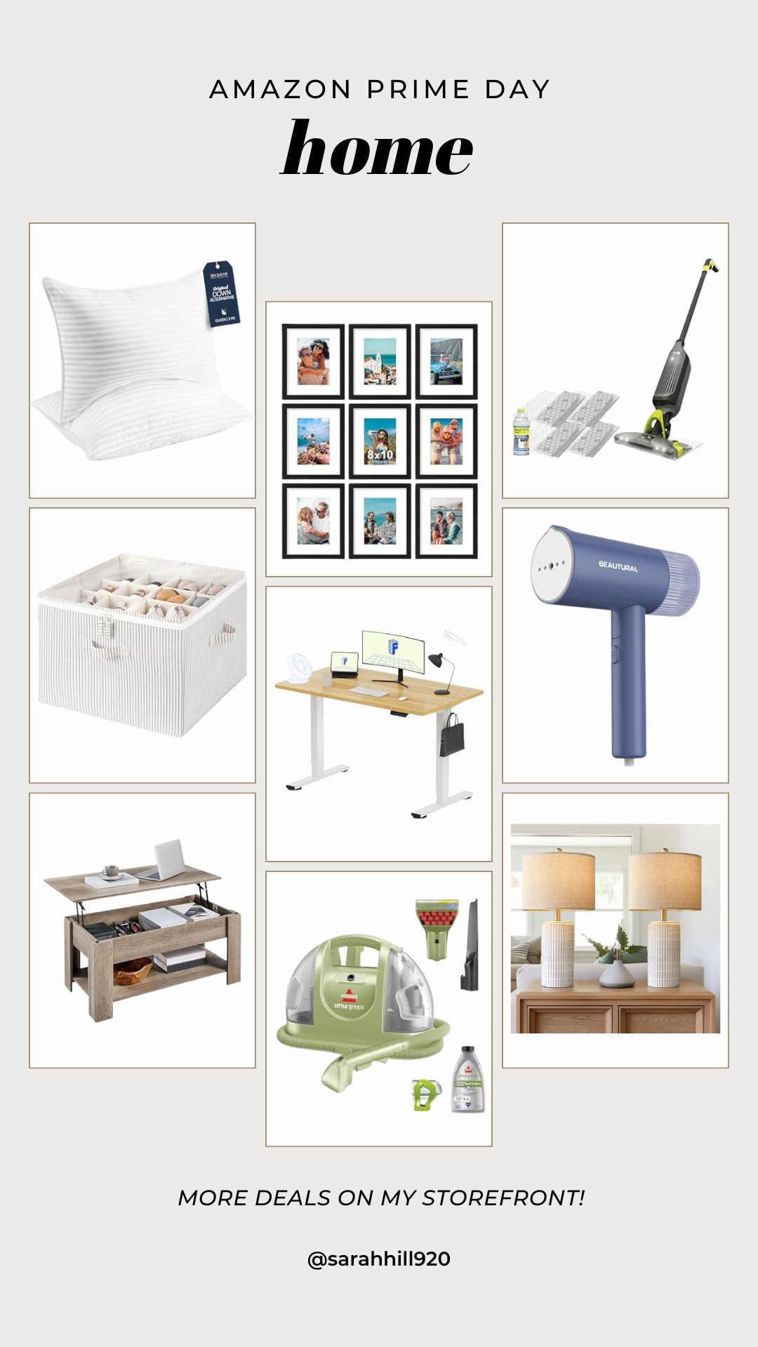 Home finds on sale for Amazon Prime Day!

Collage wall frames, storage, steamer, BISSELL little green machine, shark vac mop, pillows, standing desk, lamps 

#LTKHome #LTKSaleAlert