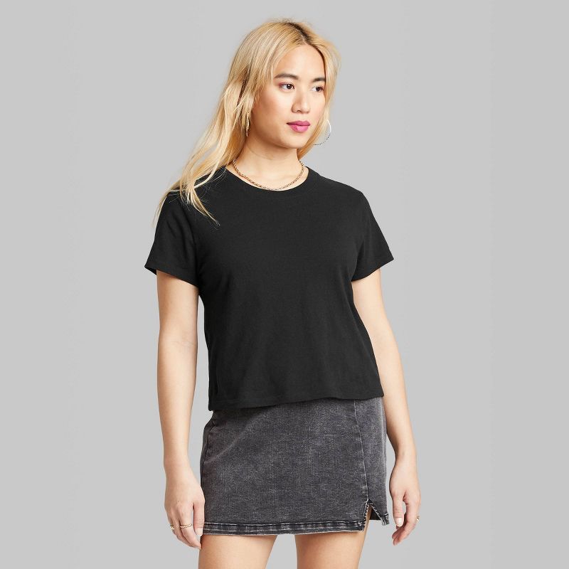 Women's Short Sleeve Shrunken Boxy T-Shirt - Wild Fable™ | Target