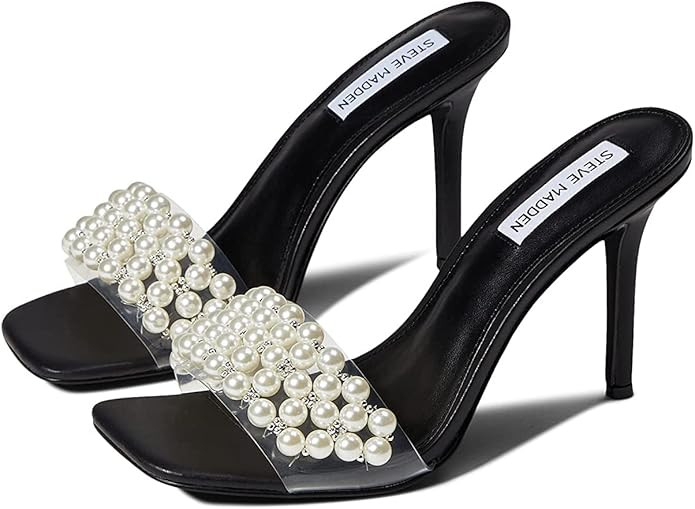 Amazon.com | Steve Madden Women's Sift Heeled Sandal, Black, 7 | Heeled Sandals | Amazon (US)