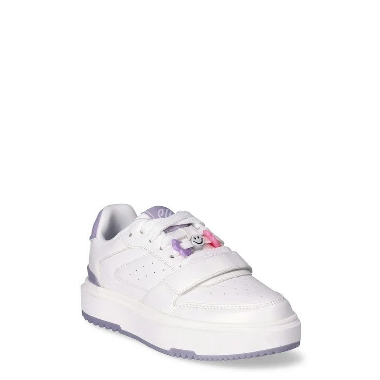 Justice Little Girl & Big Girl Beaded Low Court Sneaker | Walmart (US)
