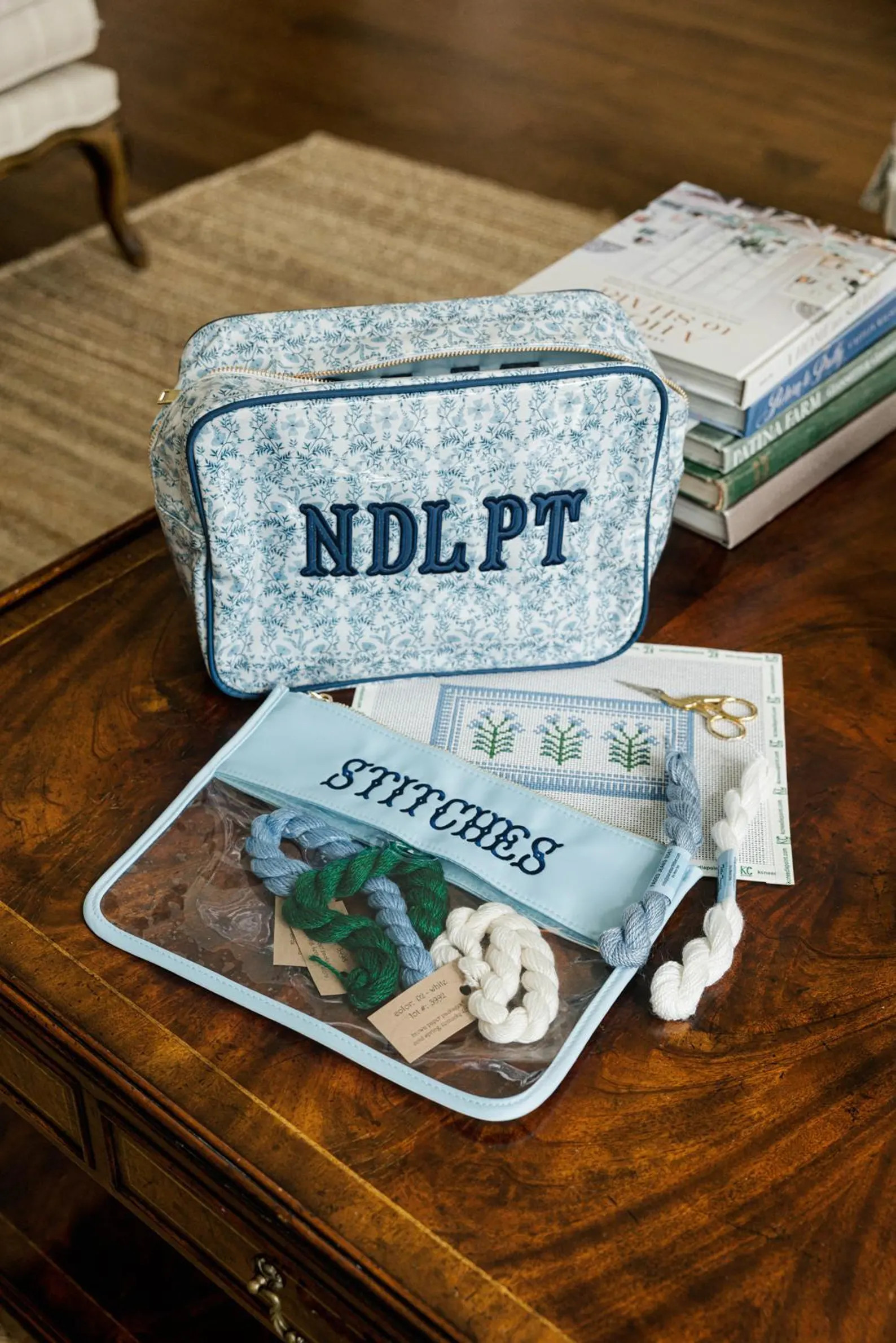 Needlepoint Clear Nylon Pouch // Needlepoint NDLPT Project Bag Storage Bridesmaids Custom Name Sc... | Etsy (US)