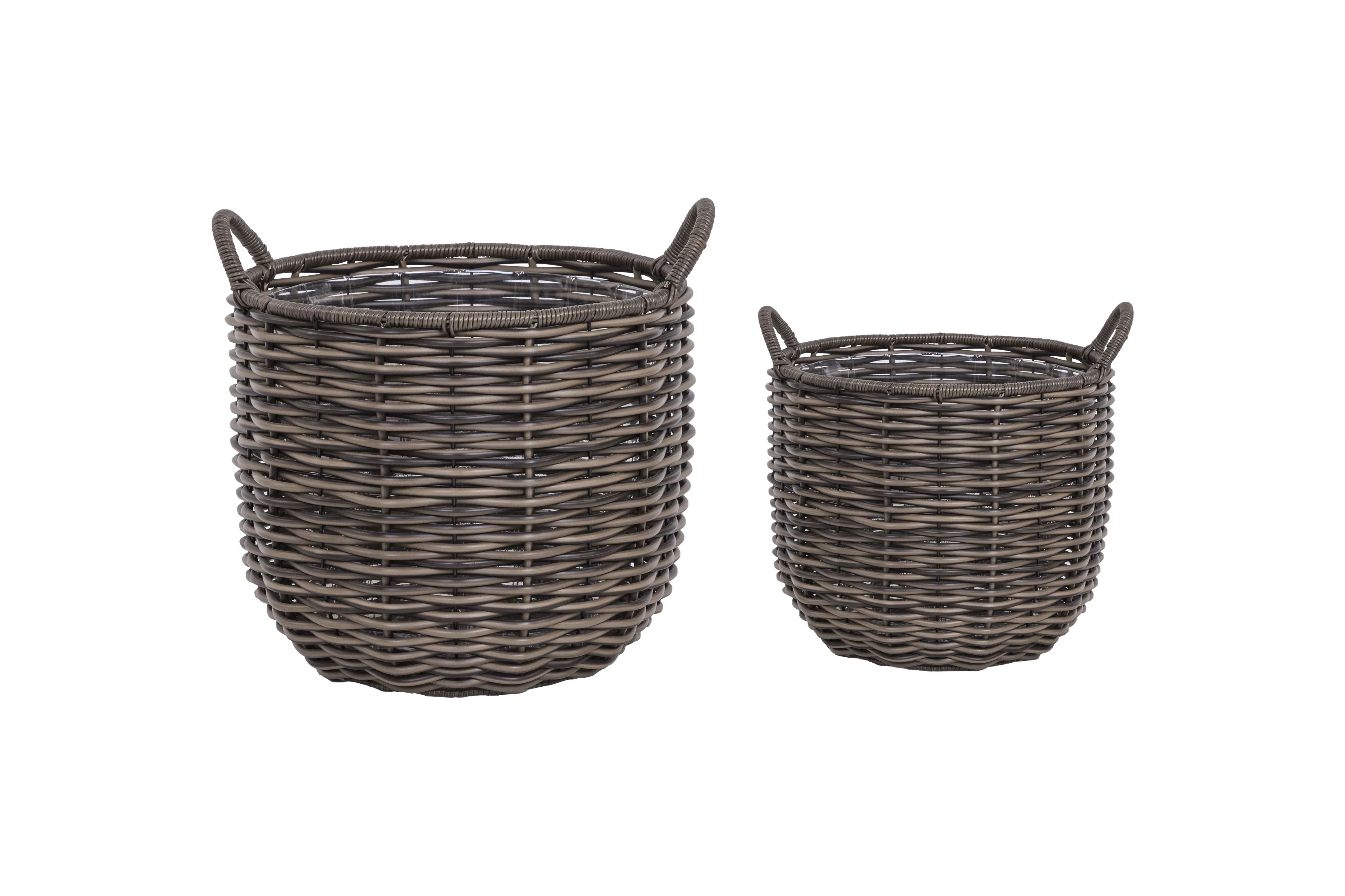 Better Homes & Gardens Wister 9 IN /11IN Poly Rattan Woven Basket Set | Walmart (US)