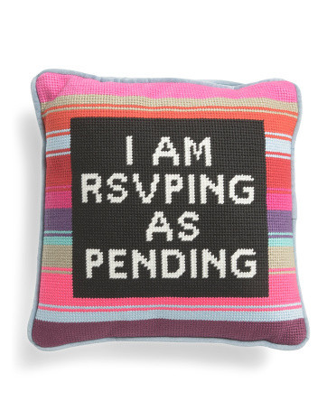 11X11 Rsvp Needlepoint Pillow, Cotton/Polyester | TJ Maxx