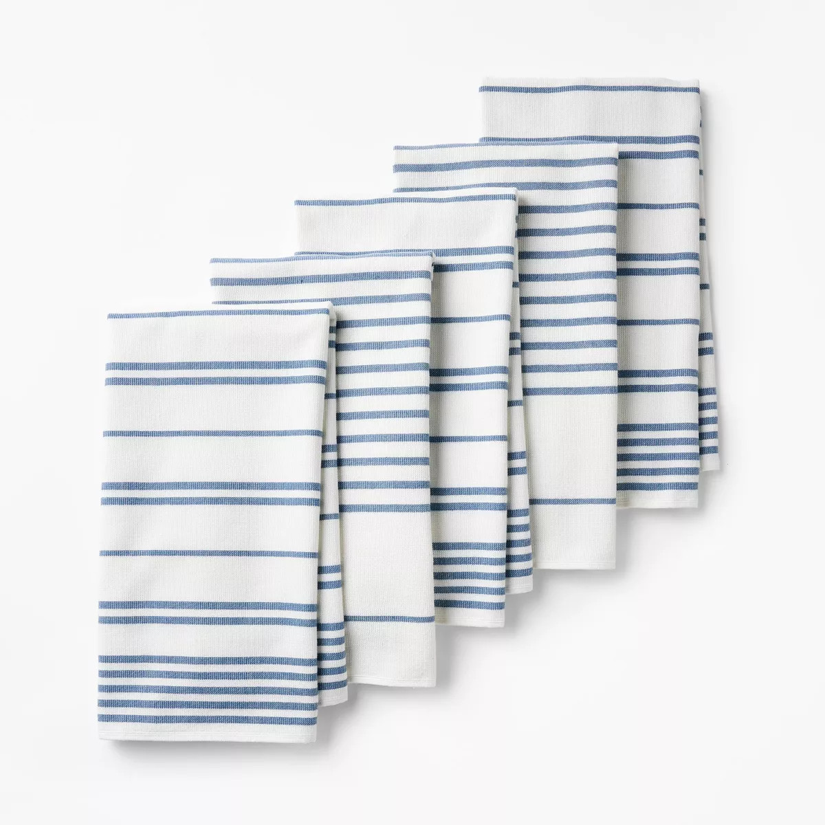 5pc Kitchen Towels Blue - Figmint™: Cotton Terry, Stripe Pattern, Machine Washable, Kitchen Han... | Target