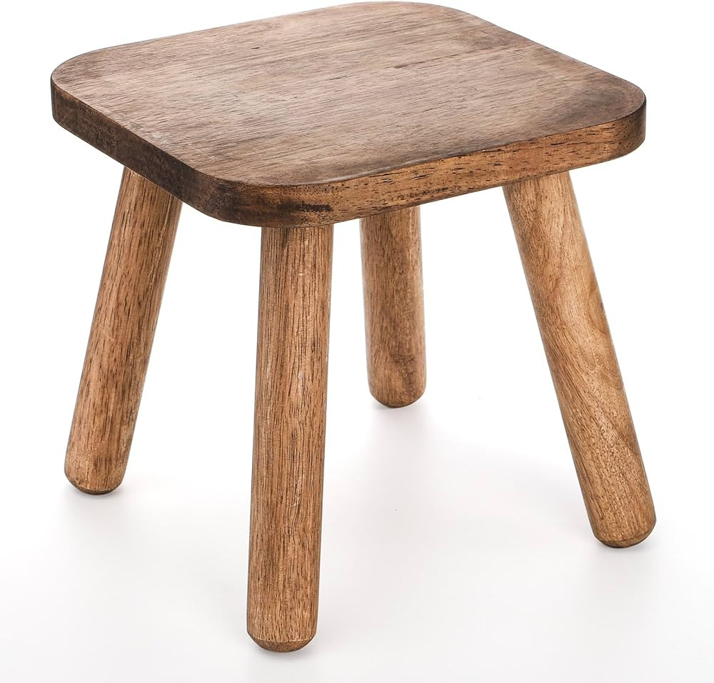 Youeon 9 Inch Small Wooden Step Stool, Non-Slip One Step Stool for Adults, Holds up to 300 Lbs, P... | Amazon (US)