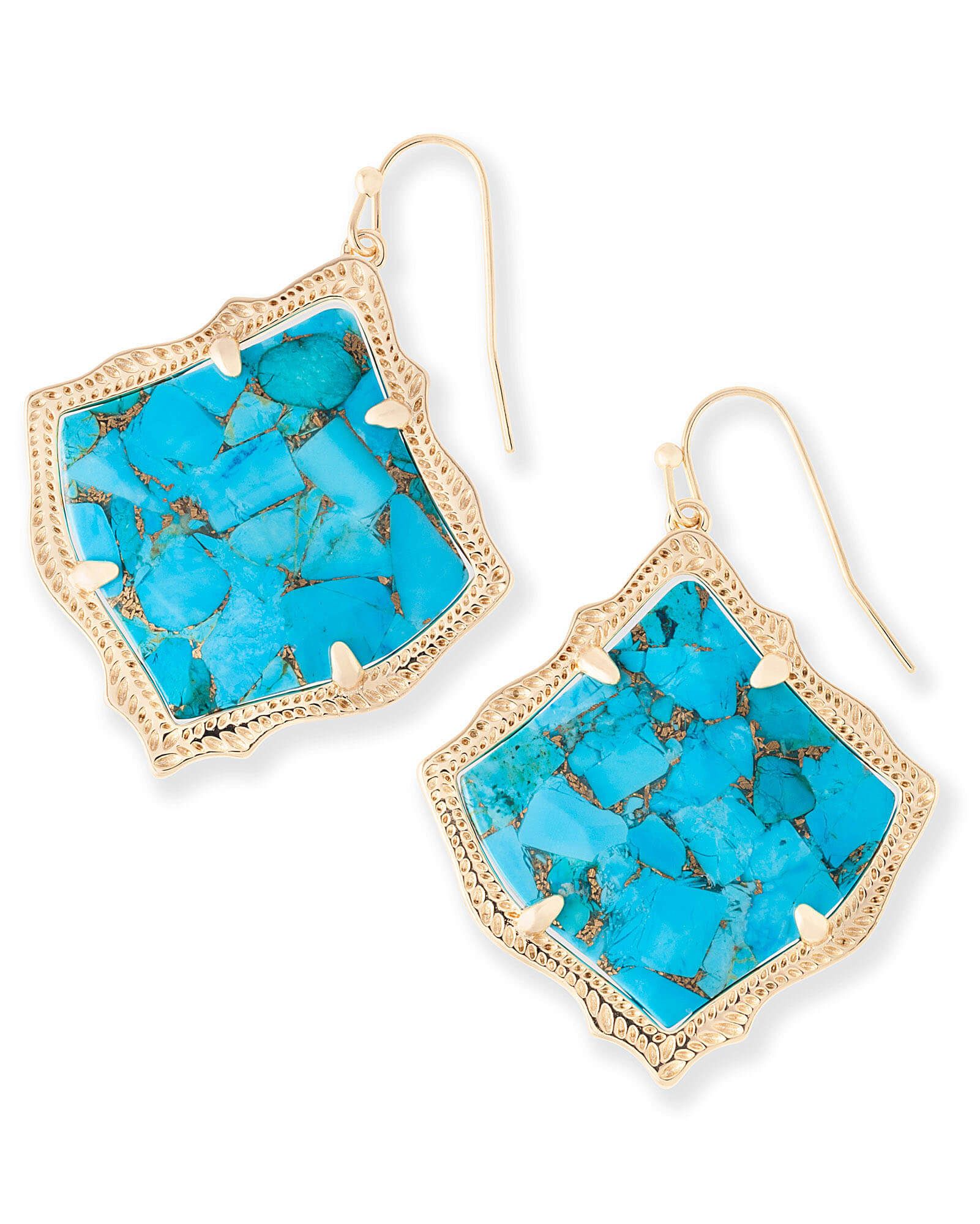 Kirsten Drop Earrings in Bronze Veined Turquoise Magnesite | Kendra Scott