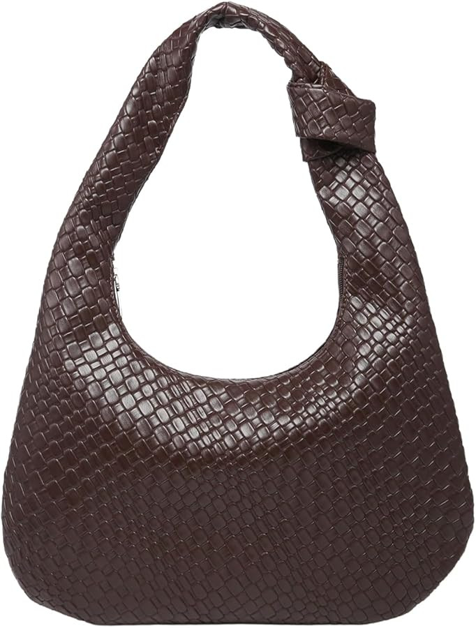 Verdusa Women's Studded PU Leather Shoulder Handbags Vintage Zipper Hobo Purses Clutch Bags | Amazon (US)