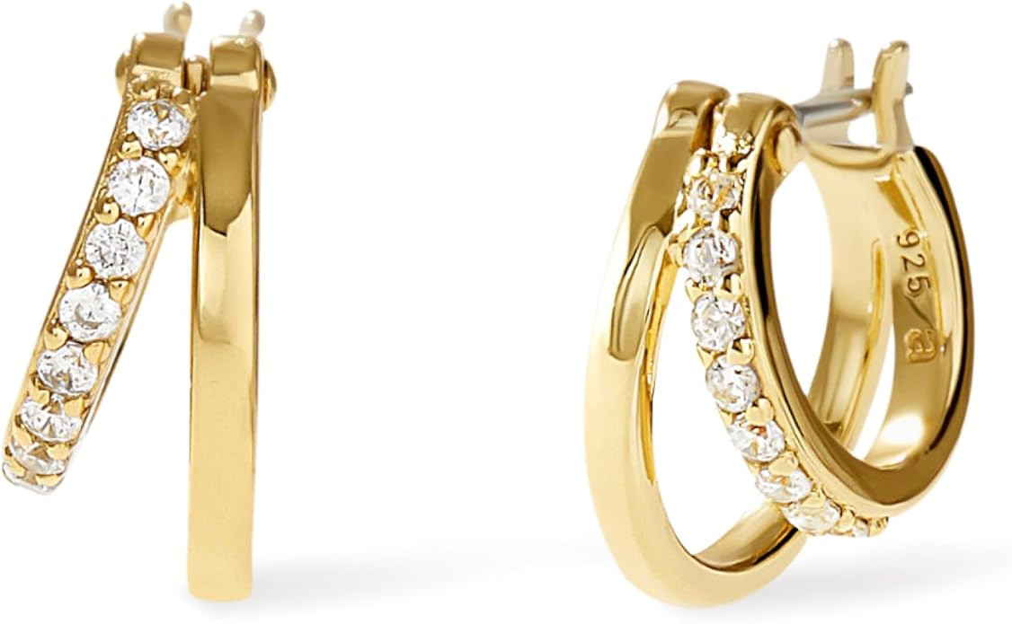 Ana Luisa Toda Double Hoop Earrings in Gold and Silver - 14K Gold Plated and Silver Rhodium Plate... | Amazon (US)