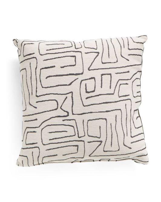 Made In Usa 22x22 Woven Maze Pattern Pillow | TJ Maxx