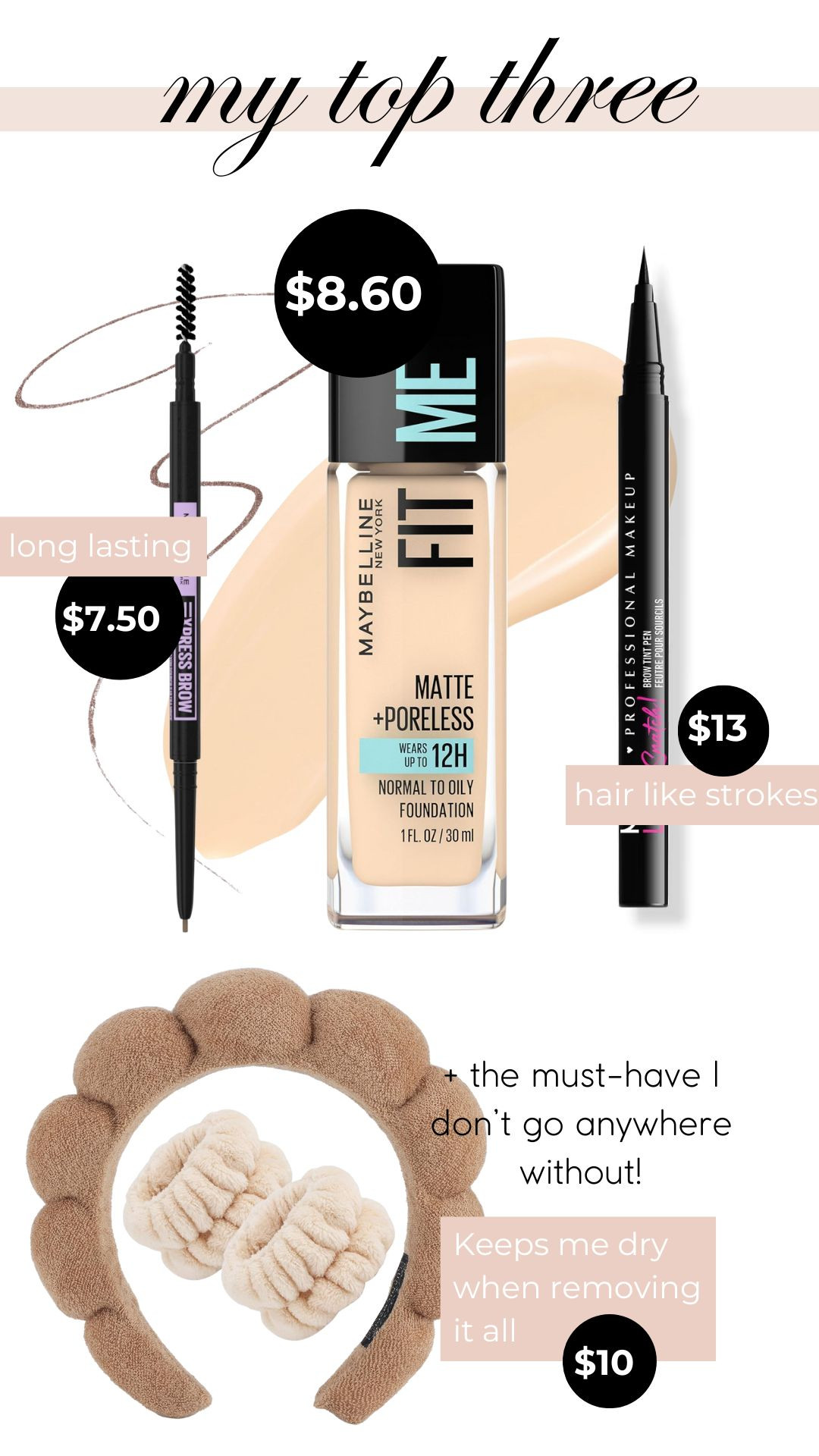 Roundup of my three favorites! 

Foundation - shades 118 + 120
Eyebrow pencil - Shade brown black 
Eyebrow pen - shade black 
 

 #founditonamazon #ad @amazon 

#LTKBeauty #LTKFindsUnder50