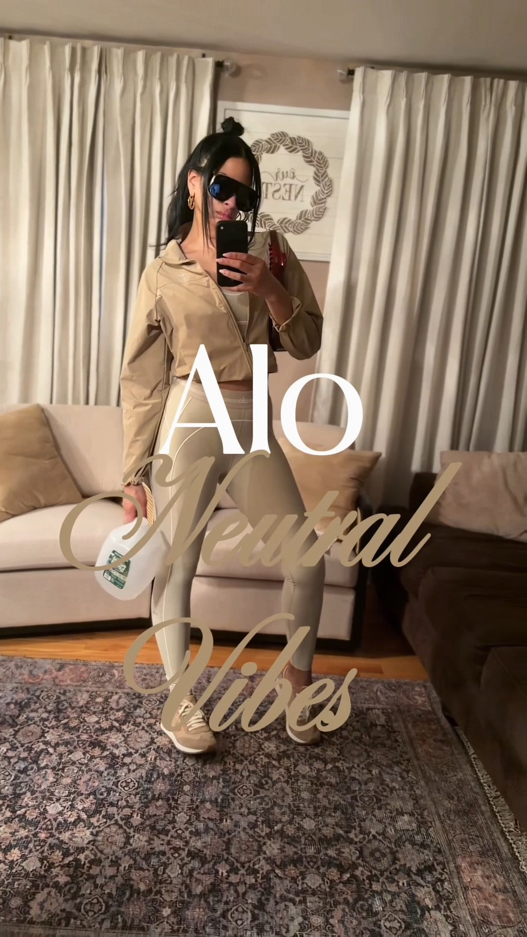 @alo fit check. Neutral vibes just relax my nervous system. Just in time to get revved up again on Monday🙃.   #CapCut #neutralaesthetic

#LTKActive #LTKTall #LTKfitnessgoals
