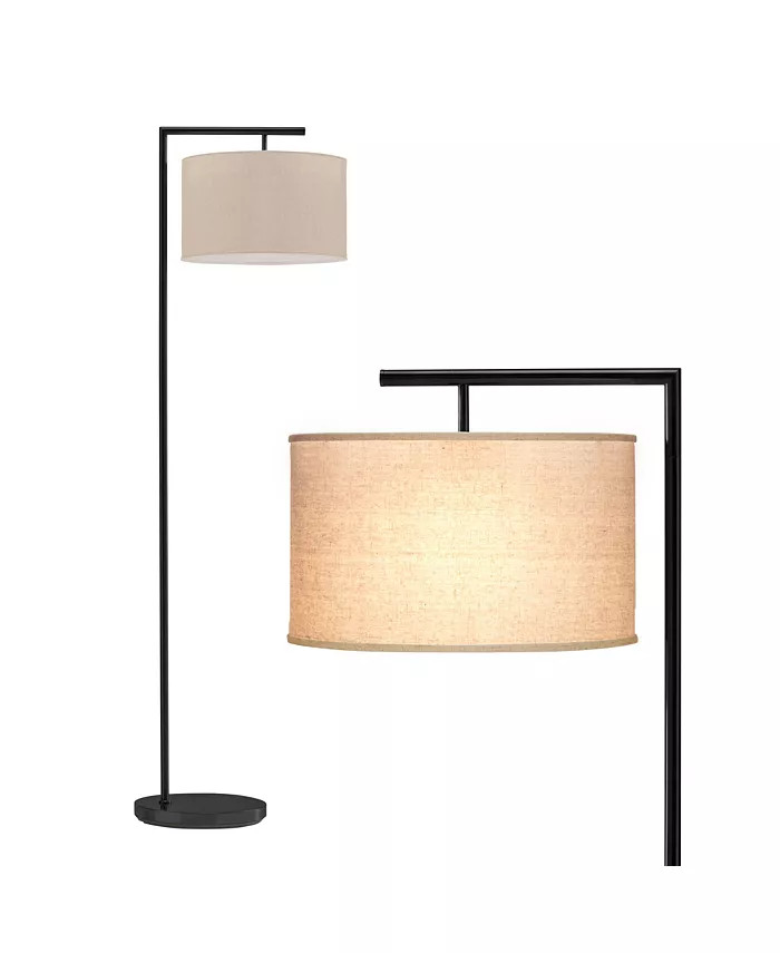 Brightech Montage Modern LED Arc Standing Floor Lamp with Hanging Drum Shade - Macy's | Macy's