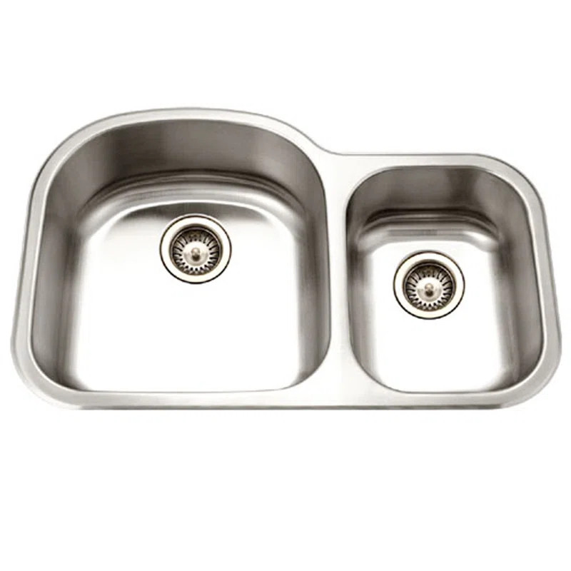 Medallion Designer 32.5'' L Undermount Double Bowl Stainless Steel Kitchen Sink | Wayfair North America