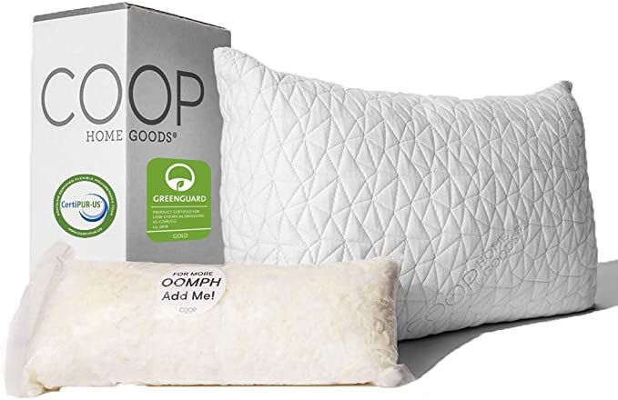 Coop Home Goods - Premium Adjustable Loft Pillow - Hypoallergenic Cross-Cut Memory Foam Fill - Lu... | Amazon (US)