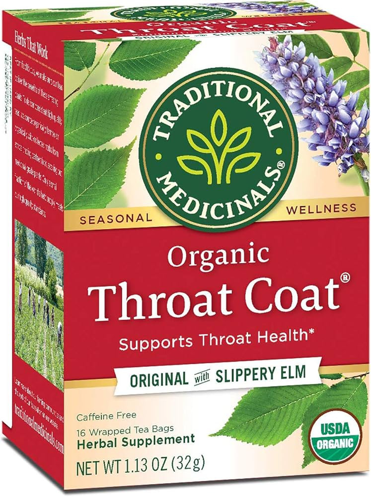 Traditional Medicinals Tea, Organic Throat Coat, Supports Throat Health, 96 Tea Bags (6 Pack) | Amazon (US)