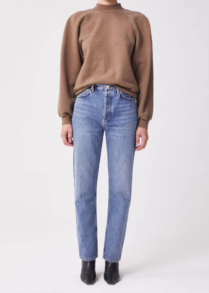 Tarron Mock Neck Sweatshirt in Toffee Heather | AGOLDE