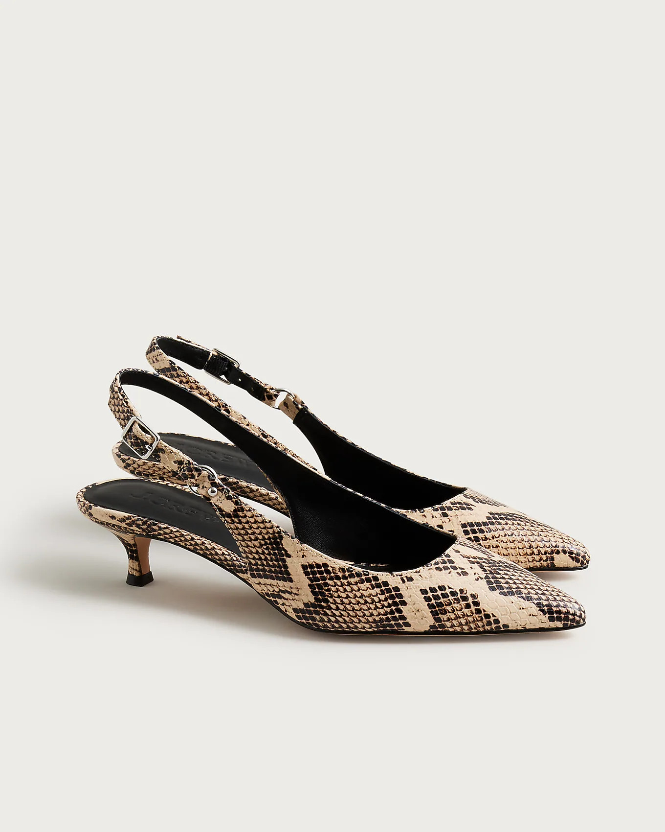 Robin slingback heels in snake-embossed leather | J. Crew US