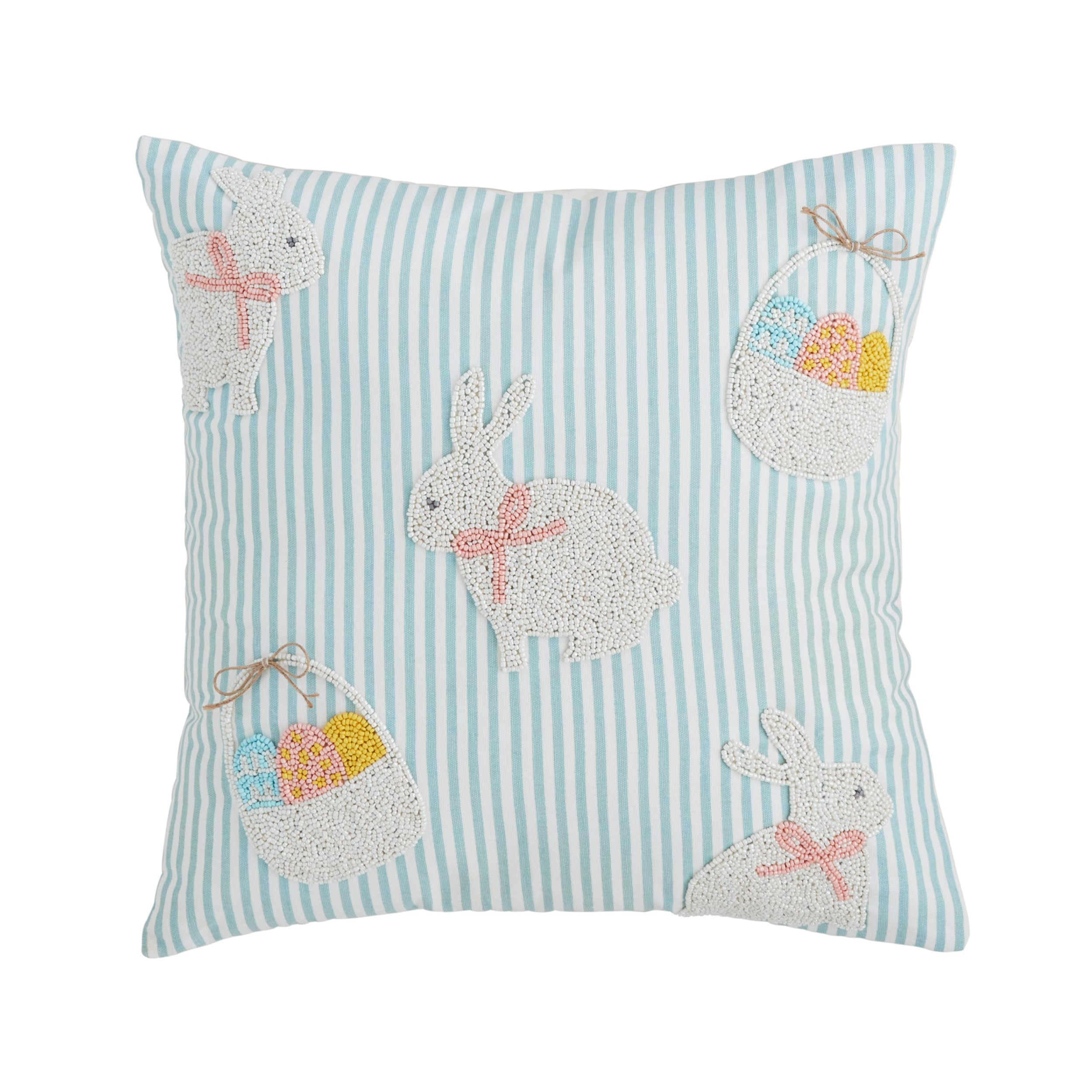 Mud Pie Basket Bunny Easter Pillow; | Amazon (US)