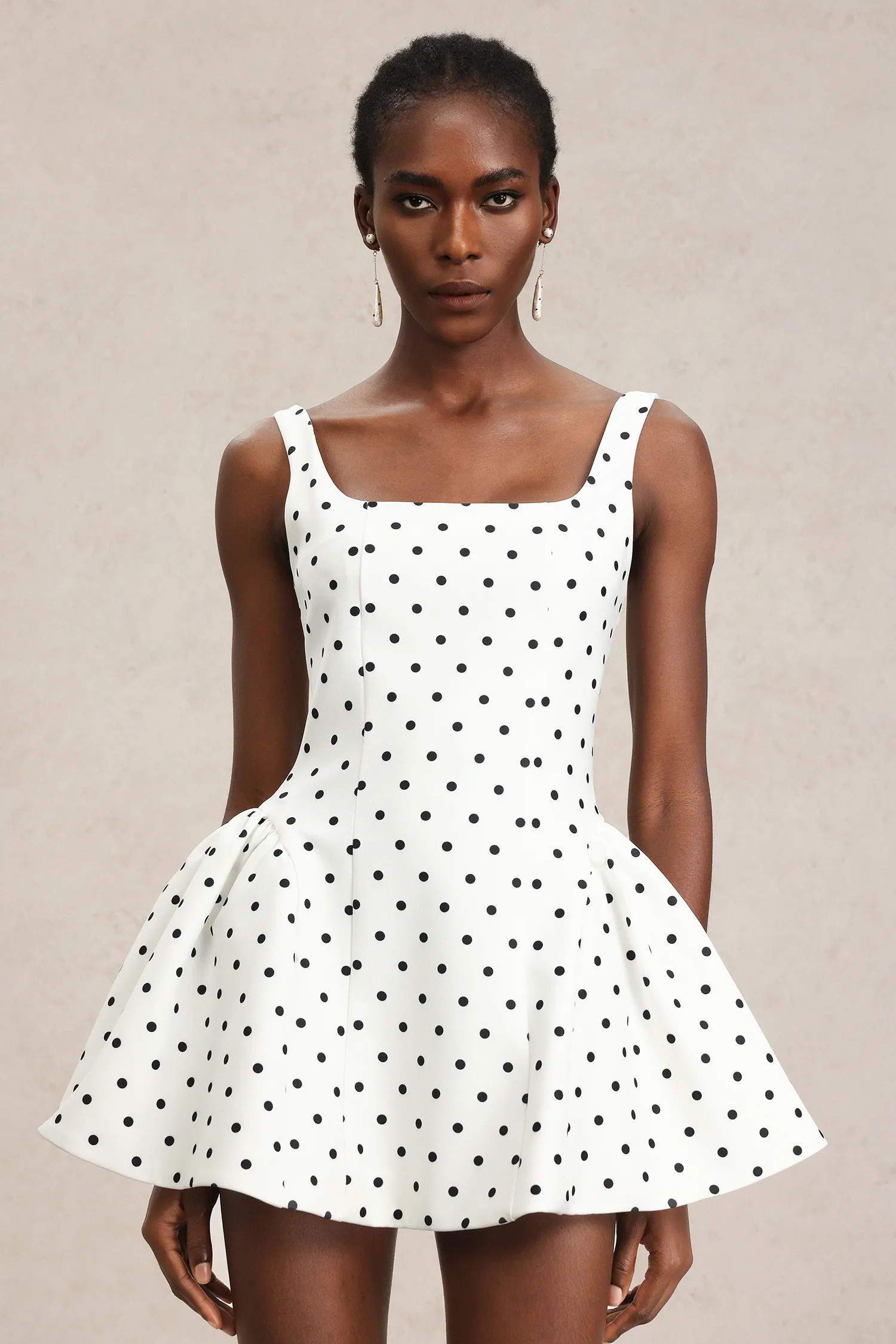 Ornella Halter Sleeveless Dot Printed Mini Dress | Bellabarnett Affiliate Marketing
