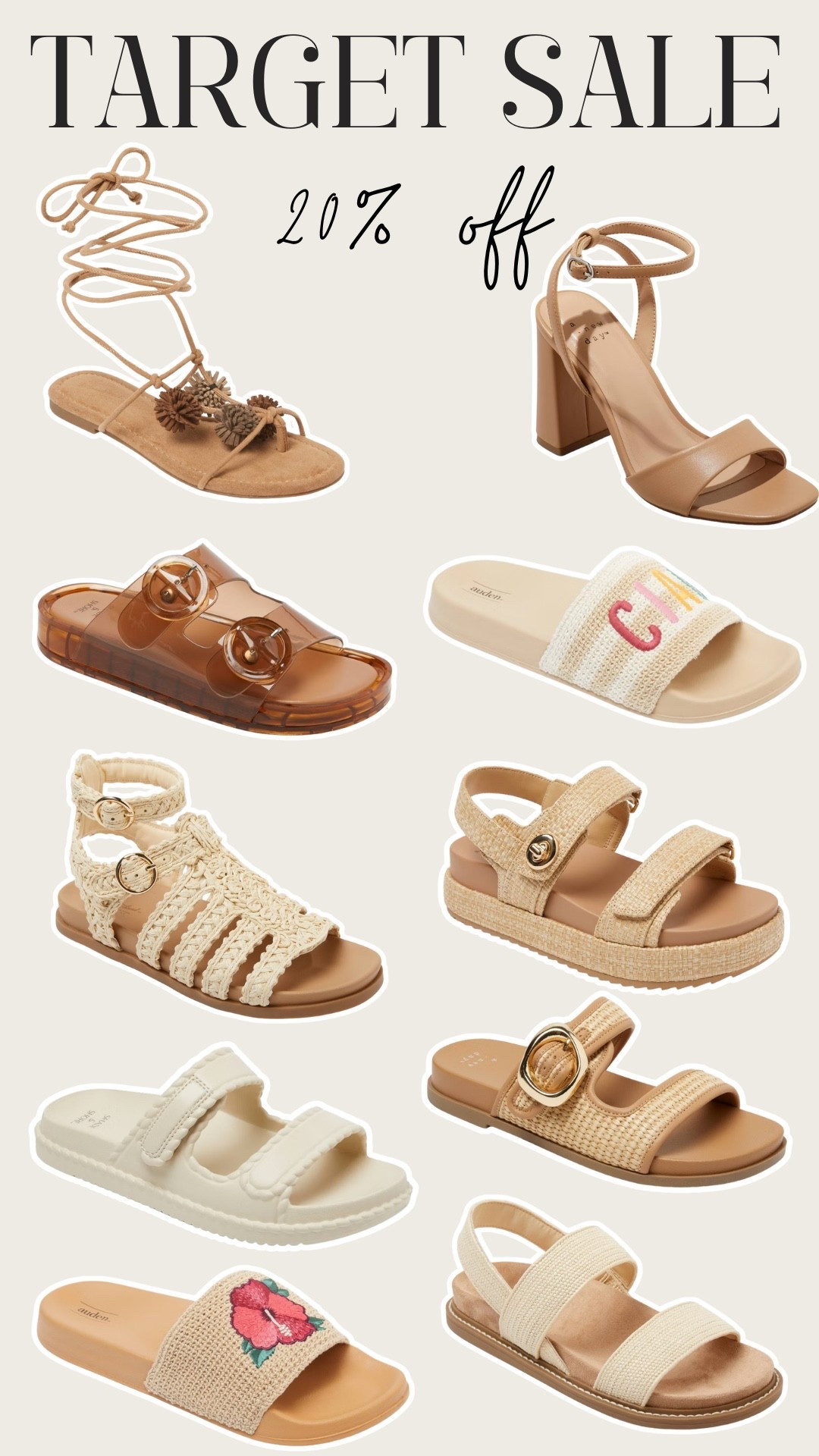 OMG 😍 the cutest 🆕 shoes at Target are currently 20% off. So many summer sandals 👡

#LTKSaleAlert #LTKootd #LTKSwim