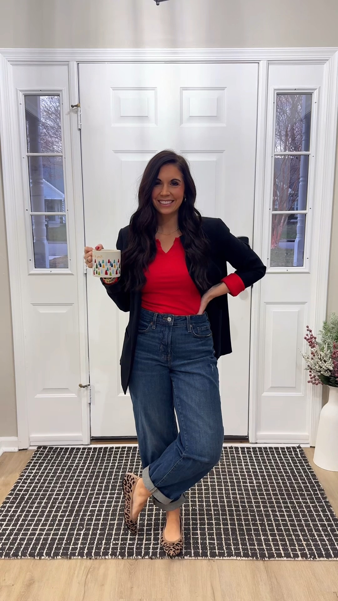 A little red for the season, Tuesdays work outfit! 
Tee: small
Blazer: small
Jeans: 2
Shoes: 7

#LTKPetite #LTKWorkwear #LTKootd